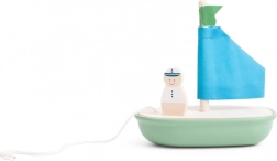 Lesena jadrnica za otroke s kapitanom