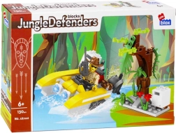 Gradbeni komplet Jungle Defenders – izvidniški motorni čoln in drevo
