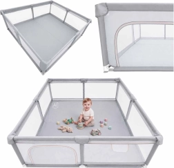 Foldable children’s playpen – dry ball pit 180 × 200 cm, grey