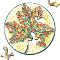 Okrogla sestavljanka CURIOSI Picoli – list, 33 koščkov