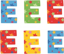 Lesena črka E z zvezdicami