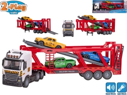 2-Play Traffic transporter avtomobilov na vztrajnik s svetlobo in zvokom + 3 avtomobilčki 38 cm