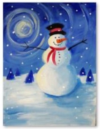 Diamantno vezenje (diamond painting) snežak 30 × 40 cm – 1 kos