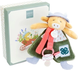 Plišasta kravica Aneth z držalom za dudo 19 cm