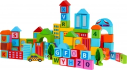 Komplet lesenih kock Mesto - 100 delov