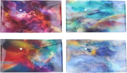 Plastična mapa za dokumente z gumbom Vesolje 23,5 × 33,5 cm