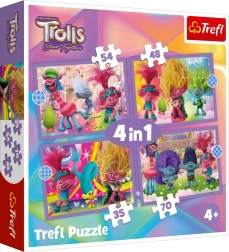 Trefl puzzle Troli 3: barvna pustolovščina 4v1 (35, 48, 54, 70 koščkov)