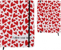 Zvezek A5 s trdimi platnicami in srcem