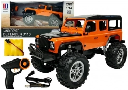 RC avto LAND ROVER Defender 1:14 – oranžen terenski avto na daljinsko upravljanje 4x4