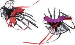 Pustni lasni sponki v obliki skeletne roke – komplet