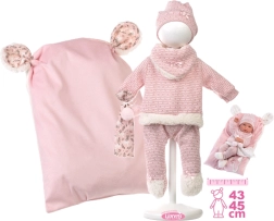 Llorens oblačilni komplet za punčko New Born 40–42 cm, 5-delni zimski set z dodatki
