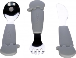 FreeON komplet jedilnega pribora iz nerjavečega jekla siv