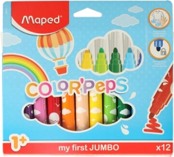 Flomastri za male otroke 1+ MAPED Color’Peps Early Age, 12 barv