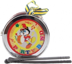 Plastični bobenček 13 cm s paličicama