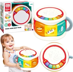 Velik interaktivni izobraževalni boben za otroke, barvit