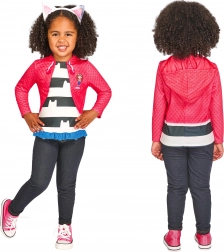 Otroški kostum Gabin mačji domek – top in naglavni trak z mačjimi ušeski 122–128 cm