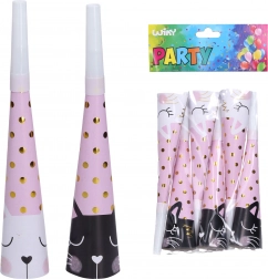 Zabavne trobentice z motivom mačke 20 cm