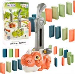 Woopie dinozavrska lokomotiva za domine z osvetlitvijo – oranžna