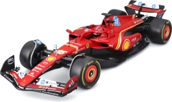 Bburago model F1 Ferrari SF-24 1:18 Charles Leclerc s figurico in vitrine