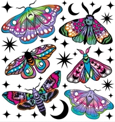 barvni likalni našitki – male vešče, mali list