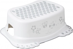 Otroška protizdrsna stopnička za kopalnico z motivom sove, bela