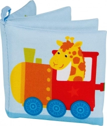 Bombažna šumeča knjižica s piščalko – vlak