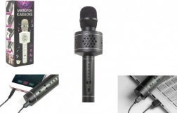 Bluetooth karaoke mikrofon z zvočnikom in echo efektom – črn