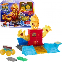 Hot Wheels Monster Trucks Arena Smashers – Ognjeni stolp igralni set z avtomobili