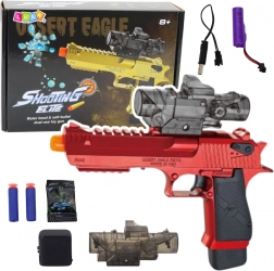 Električna otroška pištola za gelne kroglice in pene puščice – rdeča