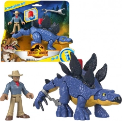 Imaginext Jurassic World Stegosaurus in dr. Grant – akcijski komplet figur