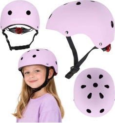 Otroška kolesarska čelada Trike Fix z LED-lučko M 55–58 cm – Vijolična