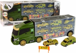 Zeleni transportni tovornjak za avtomobila