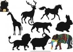 Praskalni živalski motivi - mavrični, 8 kosov