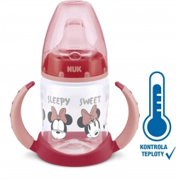 Otroška učna steklenička NUK DISNEY MICKEY s kontrolo temperature 150 ml, rdeča