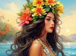 Diamantno slikanje dekle ob morju 30 × 40 cm