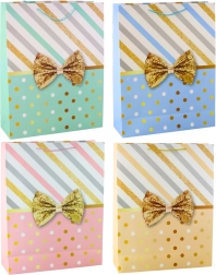 Velika darilna vrečka z zlato pentljo