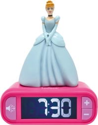 Budilka s 3D nočno lučko Disney Princeske Pepelka