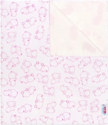 nepropustna flanelasta podloga New Baby hippo bela/roza