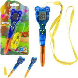 Elektronsko pero z mini konzolo 168 v 1 s trakom za vrat, oranžno‑modro