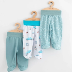 Dojenčkove hlačke s stopali New Baby Classic II, komplet za dečke, 3 kosi, vel. 56 (0–3 mesece)