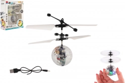 Leteča helikopterska krogla z LED svetlobo in upravljanjem z roko