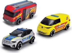 Reševalni set Dickie SOS 3-pack – gasilsko, policijsko in reševalno vozilo 1:36