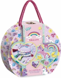 Ustvarjalni set 2v1 Unicorn – diamantno slikanje in izdelava zapestnic