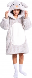Cozy Noxxiez topla televizijska pulover-odeja s kapuco Zajček za otroke 7–12 let