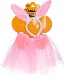 Pustni komplet rožnati zajček