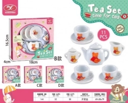 Keramični čajni set s cvetličnim motivom za otroke