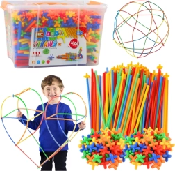 Konstrukcijski komplet slamic STRAWS, 1000 kosov v kovčku