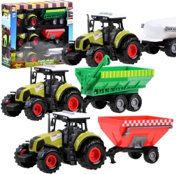 set treh traktorjev z odstranljivimi prikolicami za male kmete
