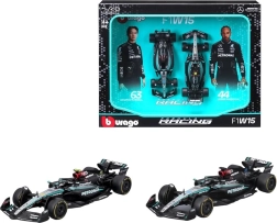 Bburago dirkalni set 1:43 MERCEDES-AMG F1 W15 – Lewis Hamilton in George Russell (2024)