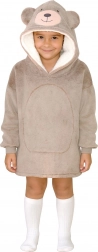 Grela jopasta odeja s kapuco medved za otroke 3–6 let Cozy Noxxiez